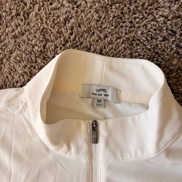 Men's Cream Zip-Up Sweater - Picture 2 of 4